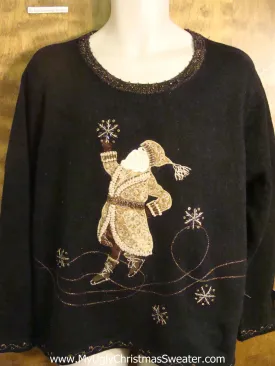 Skating Saint Nicholas Bad Christmas Sweater