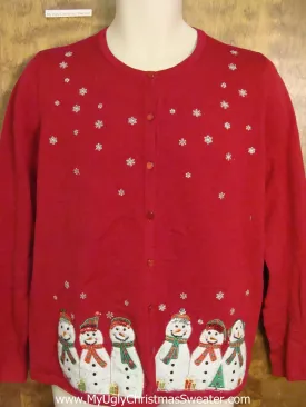 Snowman Six Pack Ugly Christmas Jumper Pullover